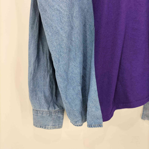 ギルダン GILDAN 90S 生地切替ドッキング ロングスリーブ カットソー メンズ JPN:XL