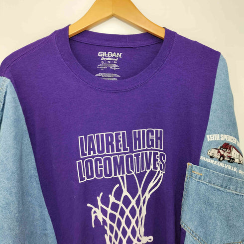 ギルダン GILDAN 90S 生地切替ドッキング ロングスリーブ カットソー メンズ JPN:XL