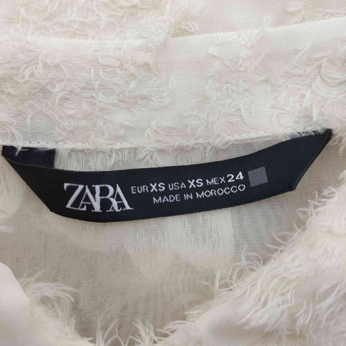 ザラ ZARA STRUCTURE FLOWER ストラクチャー フラワー ゴールドボタン シアー シャツ レディース import:XS