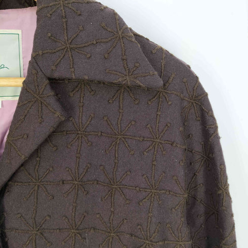 シビラ Sybilla 総柄 刺繍 3B チェスターコート レディース 40