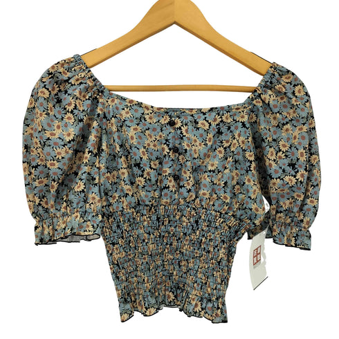 MULEAU パフスリーブ フラワー S/S トップス レディース FREE