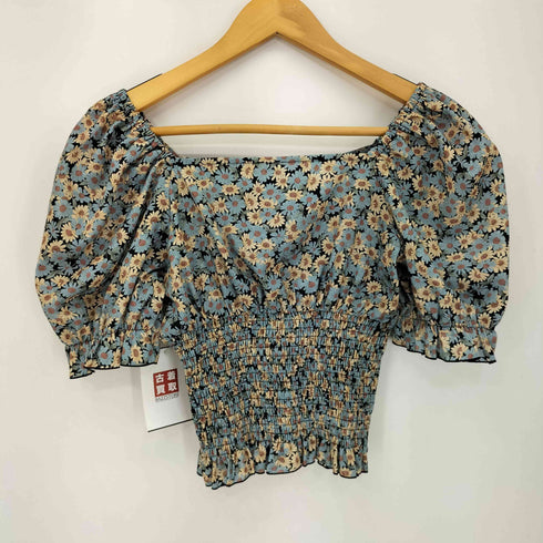 MULEAU パフスリーブ フラワー S/S トップス レディース FREE
