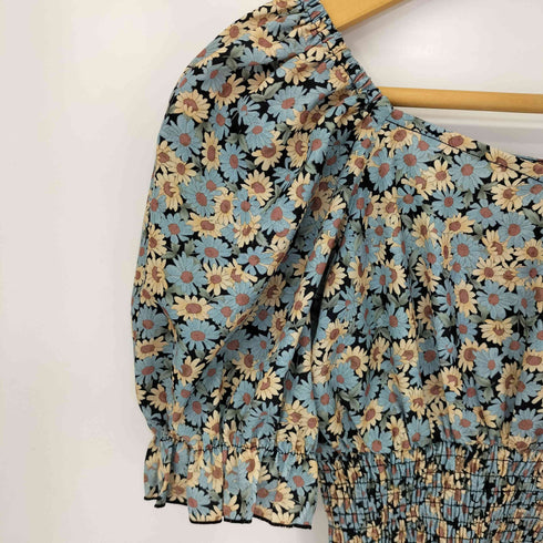 MULEAU パフスリーブ フラワー S/S トップス レディース FREE