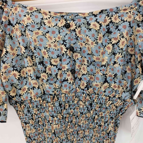 MULEAU パフスリーブ フラワー S/S トップス レディース FREE