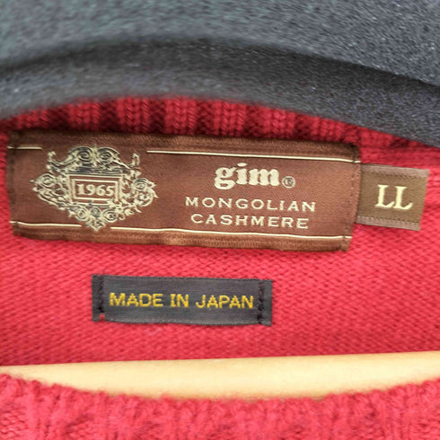 ジム gim 日本製 カシミヤ100% クルーネックプルオーバーニット メンズ JPN:XL