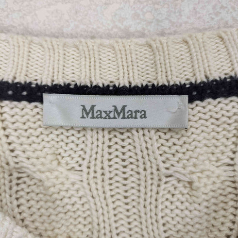 マックスマーラ MAX MARA 白タグ ケーブルVネックニット レディース