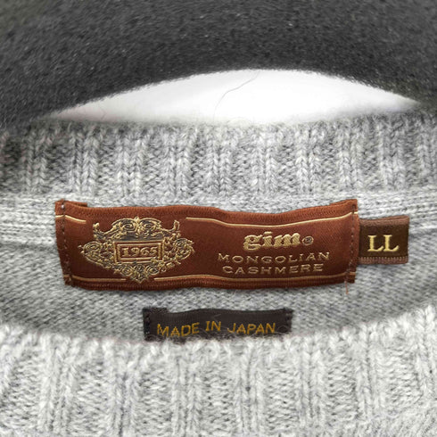 ジム gim 日本製 カシミヤ100% クルーネックプルオーバーニット メンズ JPN:XL