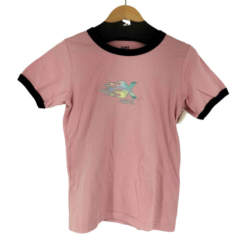 エックスガール X-girl BURNING X LOGO S/S RINGER BABY TEE レディース JPN:S