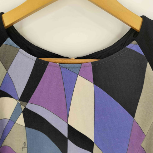 エミリオプッチ EMILIO PUCCI イタリア製 総柄 バックジップ ドレス ワンピース レディース 38