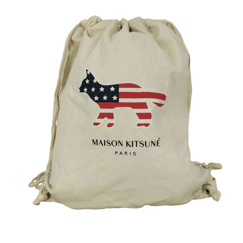 メゾンキツネ MAISON KITSUNE CANVAS BACKPACK AMERICA メンズ