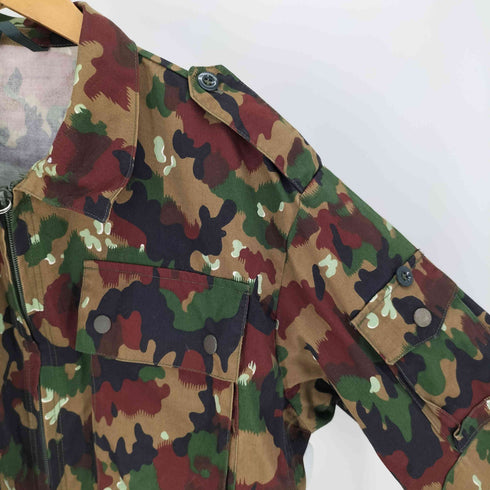 スイスミリタリー SWISS MILITARY SWISS ARMY スイス軍 アルペンカモ 迷彩柄 REAジップ フィールド ミリタリー シャツ メンズ EUR:52