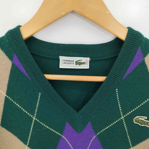 シュミーズラコステ CHEMISE LACOSTE アーガイル柄 Vネック ウールニット メンズ JPN:3