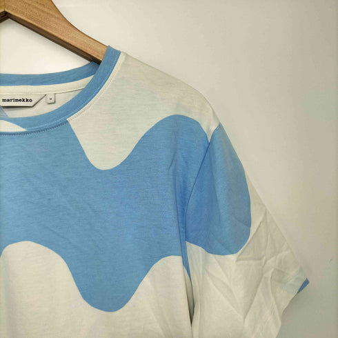 マリメッコ marimekko マルチカラー デザインボーダー ショートスリーブクルーネックTシャツ レディース JPN:M