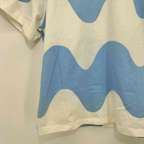 マリメッコ marimekko マルチカラー デザインボーダー ショートスリーブクルーネックTシャツ レディース JPN:M
