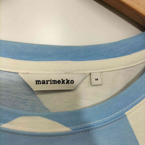 マリメッコ marimekko マルチカラー デザインボーダー ショートスリーブクルーネックTシャツ レディース JPN:M