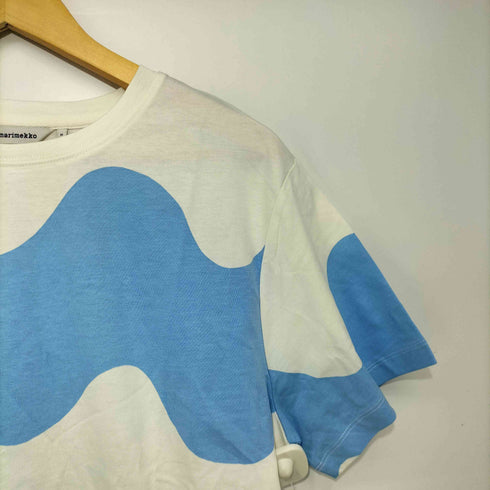 マリメッコ marimekko マルチカラー デザインボーダー ショートスリーブクルーネックTシャツ レディース JPN:M