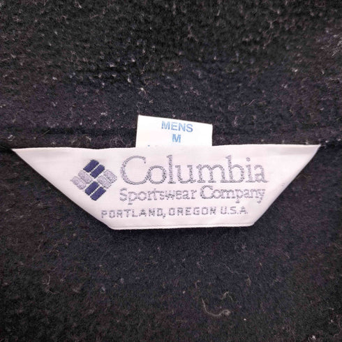 コロンビア Columbia 80-90S 白三角タグ USA製 ネック バイカラー リバーシブル フリース ジャケット メンズ import:M