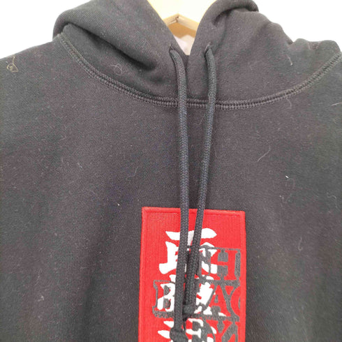 ザブラックアイパッチ THE BLACK EYE PATCH handle with care label hoodie 取扱注意 刺繍パーカー メンズ JPN:S