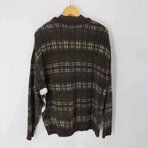 ジェフリービーン GEOFFREY BEENE 90S レーヨン混 総柄アクリルニット メンズ import:L