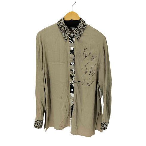 ヒョウ柄切替デザイン L/S シャツ レディース import:S