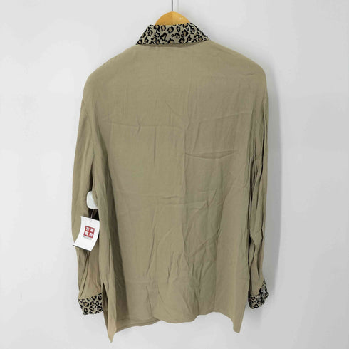 ヒョウ柄切替デザイン L/S シャツ レディース import:S