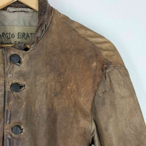 ジョルジオブラット Giorgio Brato イタリア製 シープスキン リアルレザージャケット メンズ EUR:48