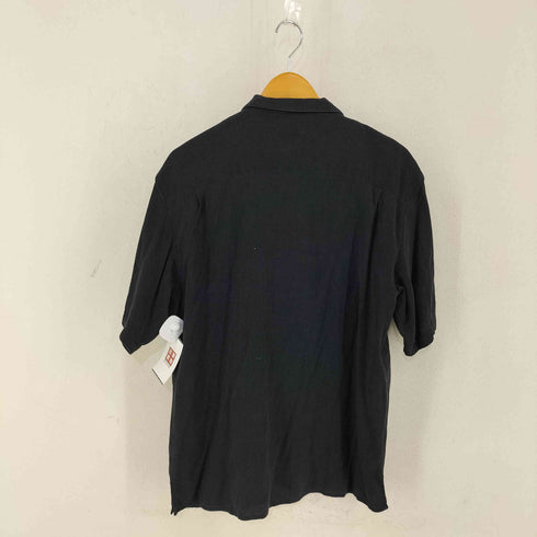 vintage silk ハニカム シルク オープンカラー S/S シャツ メンズ import:XL