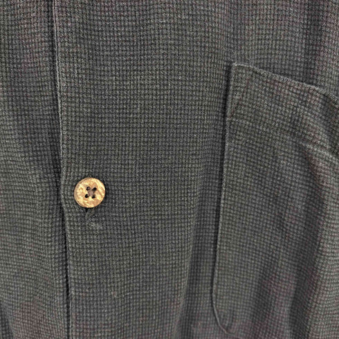 vintage silk ハニカム シルク オープンカラー S/S シャツ メンズ import:XL