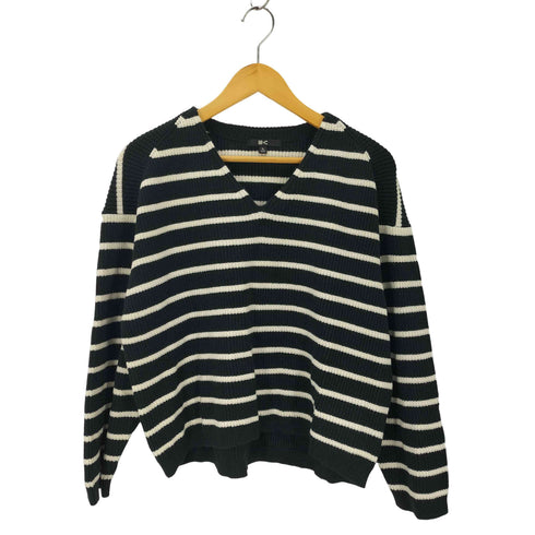 ユニクロシー UNIQLO:C ボーダーVネックショートセーター レディース JPN:XL