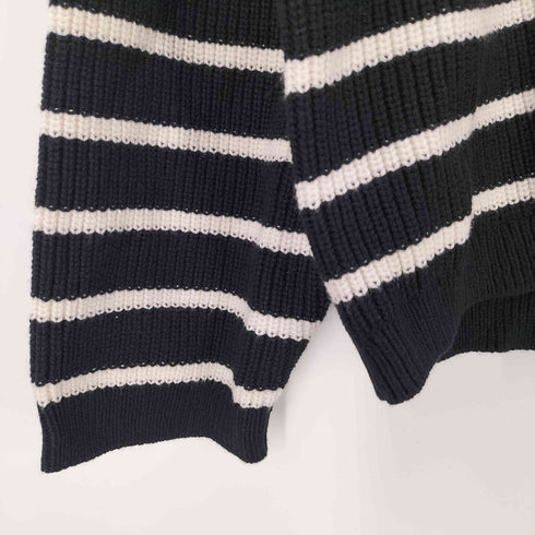 ユニクロシー UNIQLO:C ボーダーVネックショートセーター レディース JPN:XL