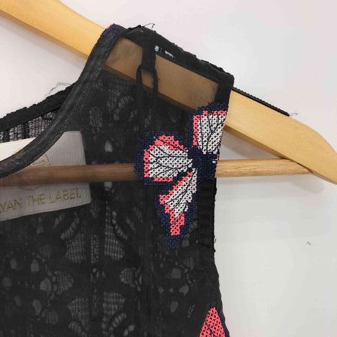 ZAYAN THE LABEL 刺繍 オーガンジー ノースリーブワンピース レディース