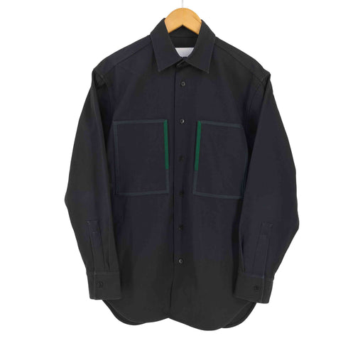 ジルサンダー JIL SANDER 20SS ARCHER FF EMB LIGHT COTTON CANVAS オーバーシャツ メンズ 37