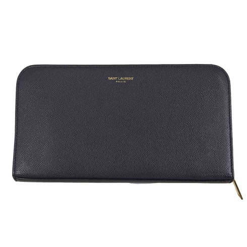 サンローランパリ SAINT LAURENT PARIS Deep Marine Leather Zip-around Wallet ラウンドファスナー長財布 メンズ