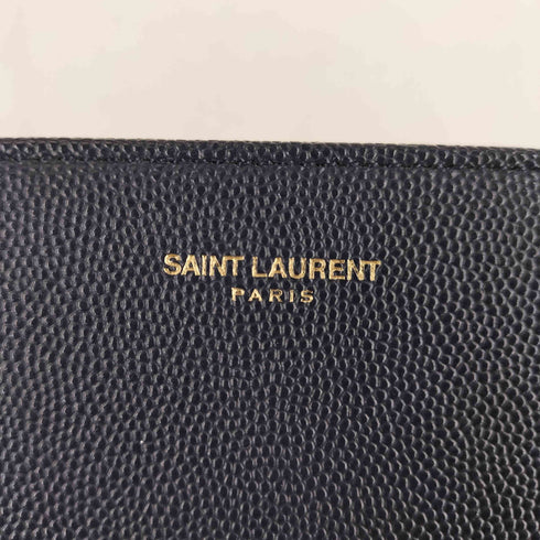 サンローランパリ SAINT LAURENT PARIS Deep Marine Leather Zip-around Wallet ラウンドファスナー長財布 メンズ