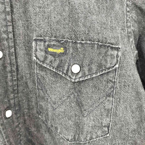 ラングラー Wrangler REGULAR FIT 80S 先染め ブラックデニムウエスタンシャツ 15 1/2 メンズ 15 1/2