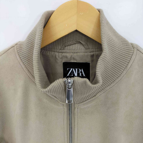 ザラ ZARA フェイクスエード ハイネックブルゾン メンズ import:M