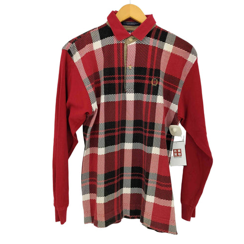 トミーヒルフィガー TOMMY HILFIGER 90S タータンチェック L/S ポロシャツ メンズ JPN:XL