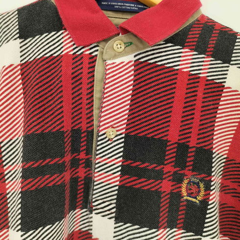 トミーヒルフィガー TOMMY HILFIGER 90S タータンチェック L/S ポロシャツ メンズ JPN:XL