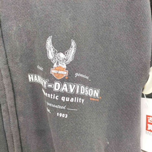 ハーレーダビッドソン HARLEY-DAVIDSON 2000© 1999© アームロゴ 両面プリント ジップパーカー メンズ import:M
