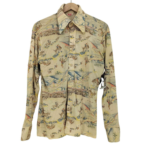 リーバイス Levis 70s イラスト 馬 カウボーイ 総柄シャツ メンズ