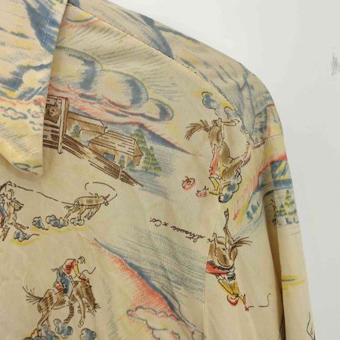 リーバイス Levis 70s イラスト 馬 カウボーイ 総柄シャツ メンズ