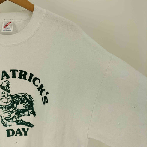 90S USA製 JERZEES ボディ ST PATRICKS DAY カレッジプリント クルーネック スウェット メンズ import:L