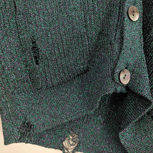 ファセッタズム FACETASM メランジ メッシュ ダメージ ニットカーディガン メンズ JPN:1