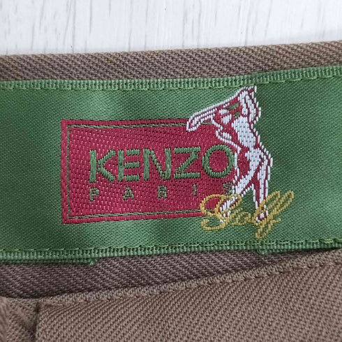 ケンゾーゴルフ KENZO GOLF 日本製 1タック ウール ワイドスラックスパンツ レディース JPN:1