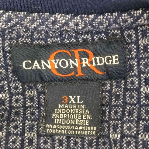 CANYONRIDGE 総柄ロングスリーブポロシャツ メンズ 3XL