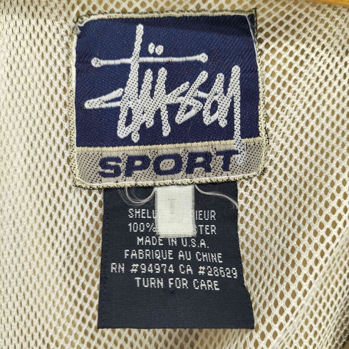 ステューシー Stussy 90s 紺タグ MADE IN USA 袖リフレクターデザイン ジップジャケット メンズ JPN:L