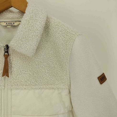 エーグル AIGLE 異素材切替 ボアフリース ジップアップ ジャケット レディース EUR:40