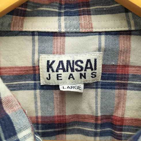 カンサイジーンズ KANSAI JEANS チェック柄コットンL/S シャツ メンズ L