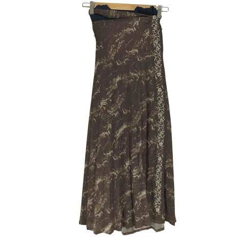 ポンティ PONTI フェルト切替 総柄ラップスカート レディース