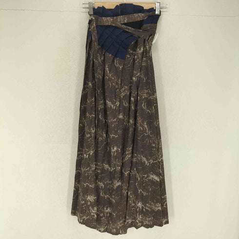 ポンティ PONTI フェルト切替 総柄ラップスカート レディース